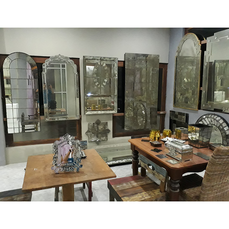 Antique Glass Mirror For Sale
