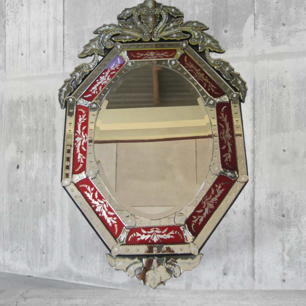 Venetian Mirrors – Elegant venetian mirror hand-etched glass with ornate frame handcrafted in Indonesia