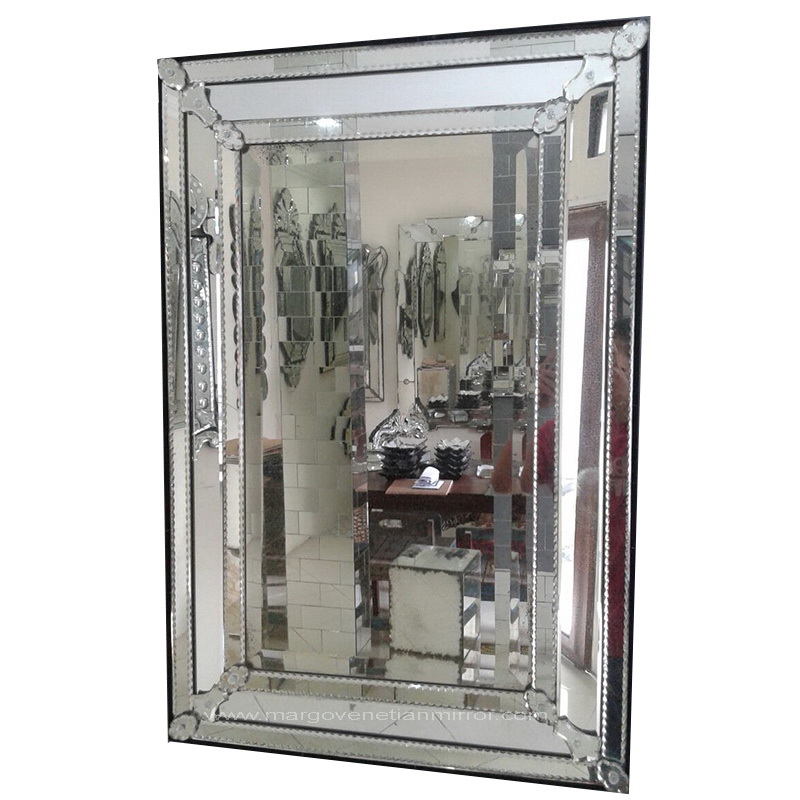 Rectangular Venetian Mirror in the Living Room.