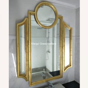 Tri Fold Mirror Bathroom with Gold Frame MG 030001