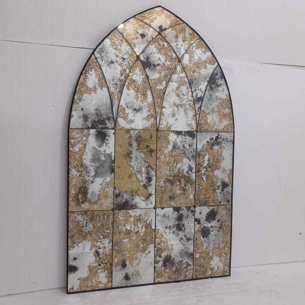 MG 018004 Verre Eglomise Wall Mirror Gold Uk 122 x 77 cm – Elegant eglomise mirror silver eglomise glass handcrafted in Indonesia