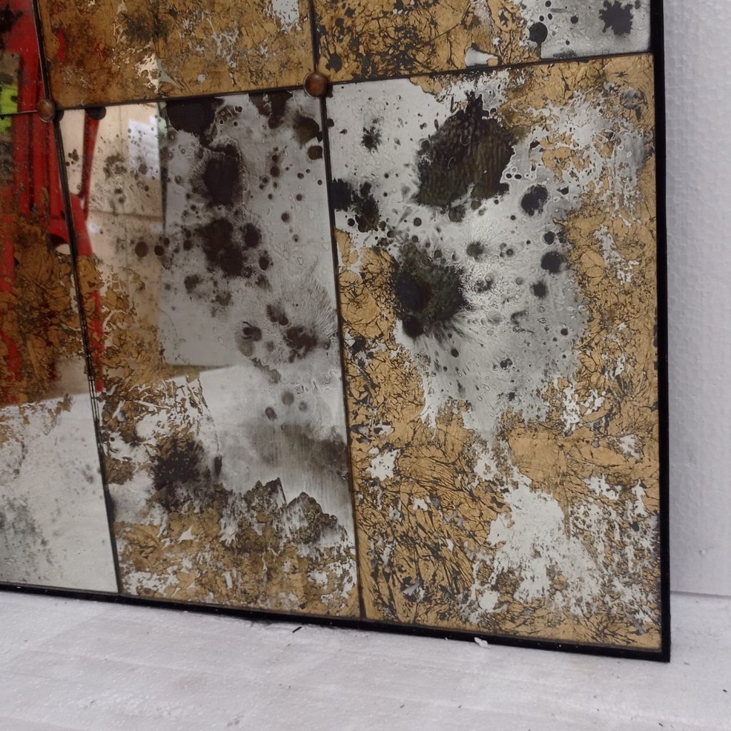 MG 018004 Verre Eglomise Wall Mirror Gold Uk 122 x 77 cm – Artisan eglomise mirror silver eglomise glass handcrafted in Indonesia