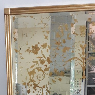 Etched Wall Mirror Gold