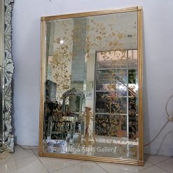 Etched Wall Mirror Gold