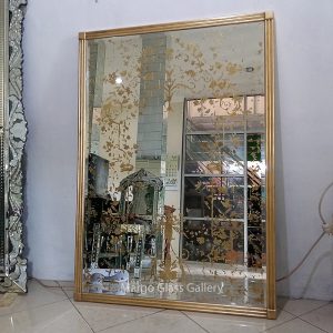 Etched Wall Mirror Gold