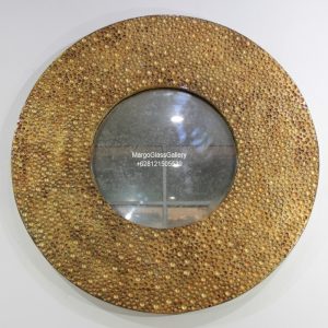 Antiqued Mirror Round Gold MG 014384