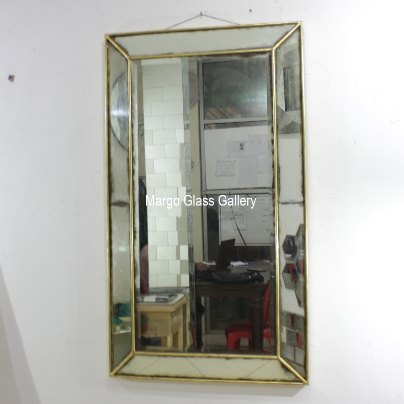 Antique Mirror Rectangle Mg 014392, Antiqued Glass Mirror Light