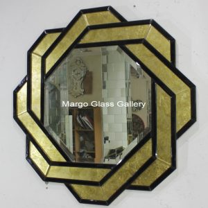 MG 018055 eglomsie gold and balck 100 x 100 cm