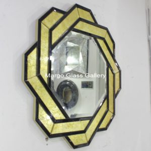 MG 018055 eglomsie gold and balck 100 x 100 cm