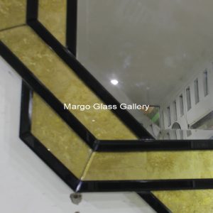 MG 018055 eglomsie gold and balck 100 x 100 cm