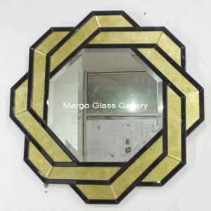 MG 018055 eglomsie gold and balck 100 x 100 cm