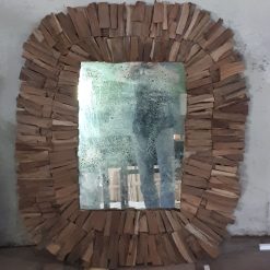 Recycle wood frame mirror