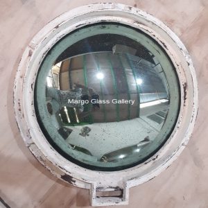 Industrial Metal Frame Round Mirror