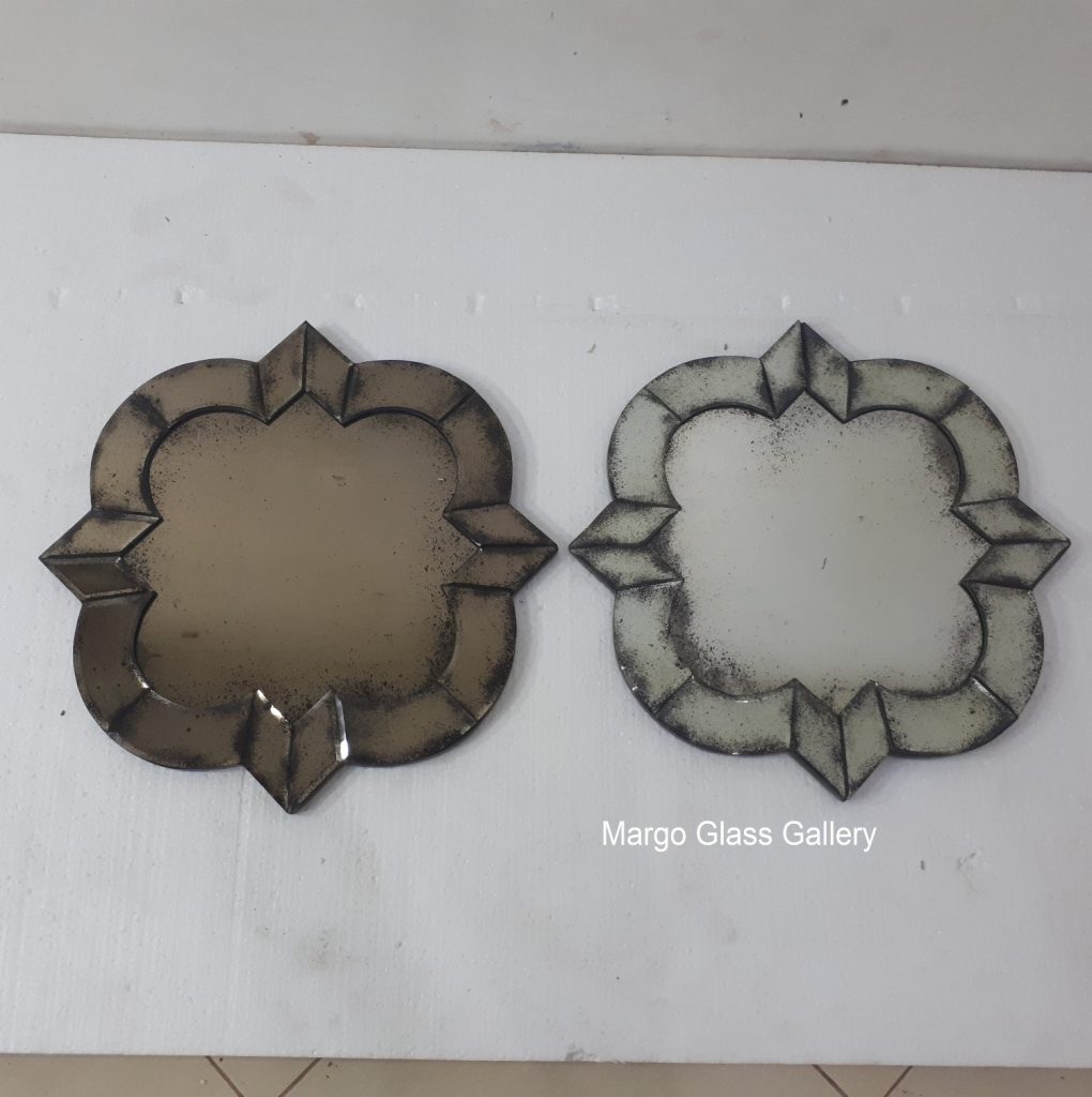 MG 014422 deco antique mirror brown 52x52cm