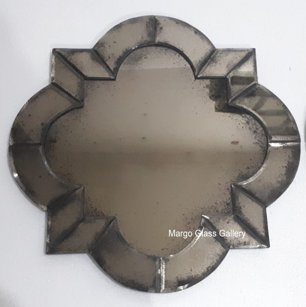MG 014422 deco antique mirror brown 52x52cm