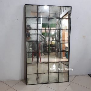 Antiqued Panel Wall Mirror Rectangle MG 014515