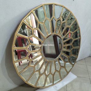 MG 004614 100x100cm gold list – Classic handcrafted mirror premium quality glass with ornate frame handcrafted in Indonesia