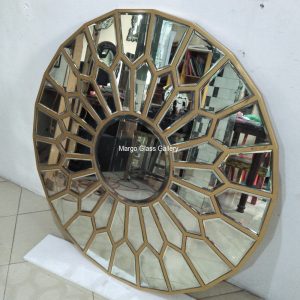 MG 004615 Round Mirror – Premium decorative mirror mirror premium quality glass with ornate frame handcrafted in Indonesia