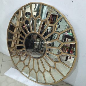 MG 004615 Round Mirror – Classic decorative mirror mirror premium quality glass with ornate frame handcrafted in Indonesia