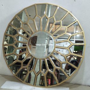 MG 004615 Round Mirror – Handcrafted decorative mirror mirror premium quality glass with ornate frame handcrafted in Indonesia
