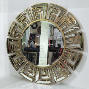 MG 004619 Key Mirror Gold 90x90cm – Classic decorative mirror mirror premium quality glass with ornate frame handcrafted in Indonesia