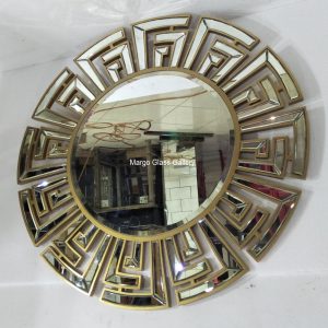 MG 004619 Key Mirror Gold 90x90cm – Handcrafted decorative mirror mirror premium quality glass with ornate frame handcrafted in Indonesia
