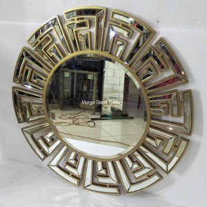 MG 004619 Key Mirror Gold 90x90cm – Luxury decorative mirror mirror premium quality glass with ornate frame handcrafted in Indonesia