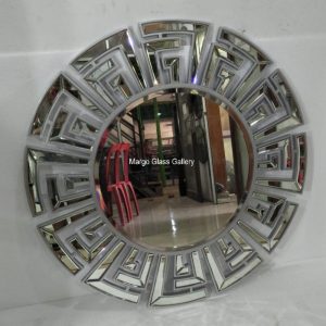 MG 004620 Key Mirror Round Silver 90x90cm – Artisan decorative mirror mirror premium quality glass with ornate frame handcrafted in Indonesia