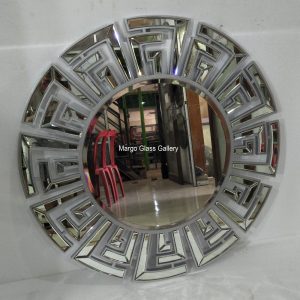 MG 004620 Key Mirror Round Silver 90x90cm – Premium decorative mirror mirror premium quality glass with ornate frame handcrafted in Indonesia
