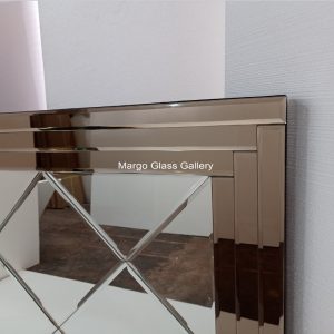 MG 004635 Bevel wajik frame brown triple 240x130cm – Premium handcrafted mirror premium quality glass with ornate frame handcrafted in Indonesia