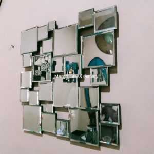 MG 004642 Square SILVER + SILVER 60x60cm – Artisan handcrafted mirror premium quality glass with ornate frame handcrafted in Indonesia
