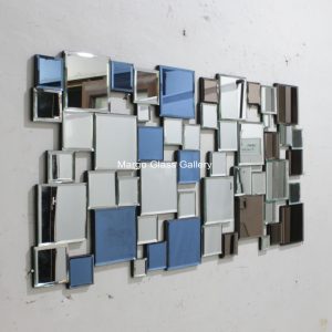 Mosaic Wall Mirror Silver Blue MG 004643
