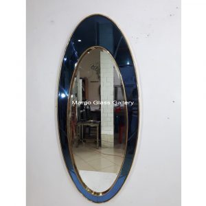 MG 004651 Oval Owen 180×80 with brass – Artisan handcrafted mirror premium quality glass with ornate frame handcrafted in Indonesia