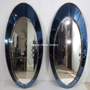 Oval Wall Mirror Frame Blue MG 004651