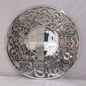 MG 004653 Ribbon style Round Mirror Uk 120 x 120 cm – Handcrafted decorative mirror mirror premium quality glass with ornate frame handcrafted in Indonesia