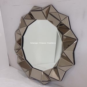 Round Mirror 3D Diamond Brown MG 004663