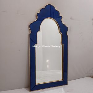 MG 004667 Blue Wall Mirror 140 x 70 cm Frame gold – Artisan decorative mirror mirror premium quality glass with ornate frame handcrafted in Indonesia