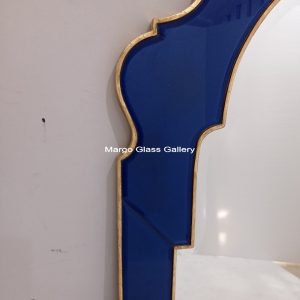 MG 004667 Blue Wall Mirror 140 x 70 cm Frame gold – Handcrafted decorative mirror mirror premium quality glass with ornate frame handcrafted in Indonesia