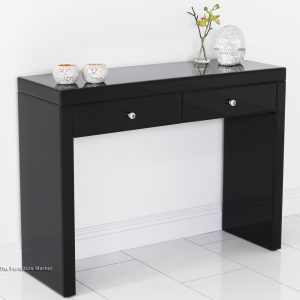 MG 006240 Black Mirrored Glass Dressing Table Main