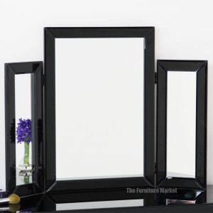 MG 006240 Black Mirrored Glass Dressing Table Main