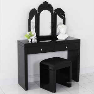 Venetian Black Floral Dressing Table Mirror MG 006242