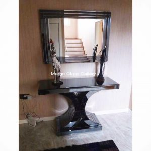 MG 006269 console 120x40x80 mirror 100×80 black mirror – Premium decorative mirror mirror premium quality glass with ornate frame handcrafted in Indonesia