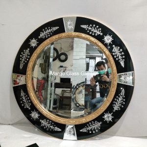 MG 013079 Round Black Mirror LUXURY 108x108cm