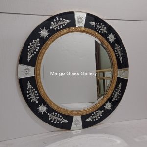 Black Round Mirror Luxury MG 013085