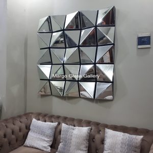 3D Wall Mirror Silver MG 065039