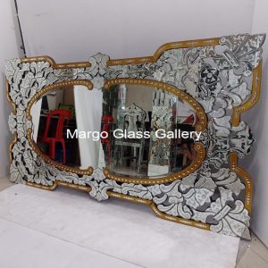 MG 080083 Batik frame gold uk 220 x 120 Large – Artisan handcrafted mirror premium quality glass with ornate frame handcrafted in Indonesia