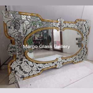 MG 080083 Batik frame gold uk 220 x 120 Large – Handcrafted handcrafted mirror premium quality glass with ornate frame handcrafted in Indonesia