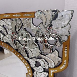 MG 080083 Batik frame gold uk 220 x 120 Large – Luxury handcrafted mirror premium quality glass with ornate frame handcrafted in Indonesia
