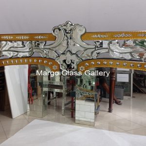 MG 080083 Batik frame gold uk 220 x 120 Large – Elegant handcrafted mirror premium quality glass with ornate frame handcrafted in Indonesia