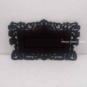 MG 013079 Venetian Mirror List Black Uk 150 cm x 90 cm – Premium venetian mirror hand-etched glass with ornate frame handcrafted in Indonesia